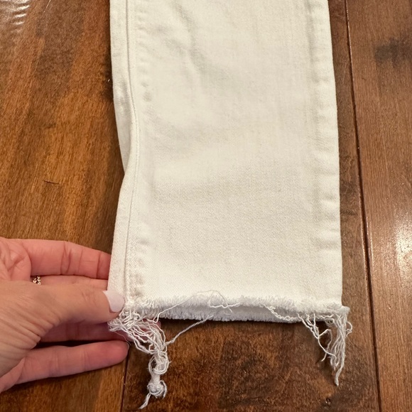 Hudson Jeans White Krista Skinny Ankle Raw Hem Jeans Sz 27 - Picture 8 of 13